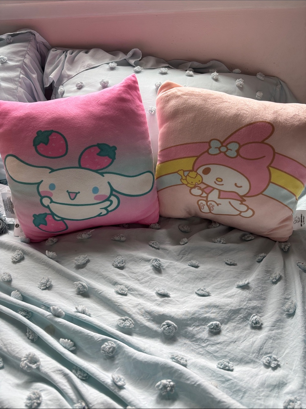 Sanrio Pink Cinnamoroll & My Melody Plush Square Pillows